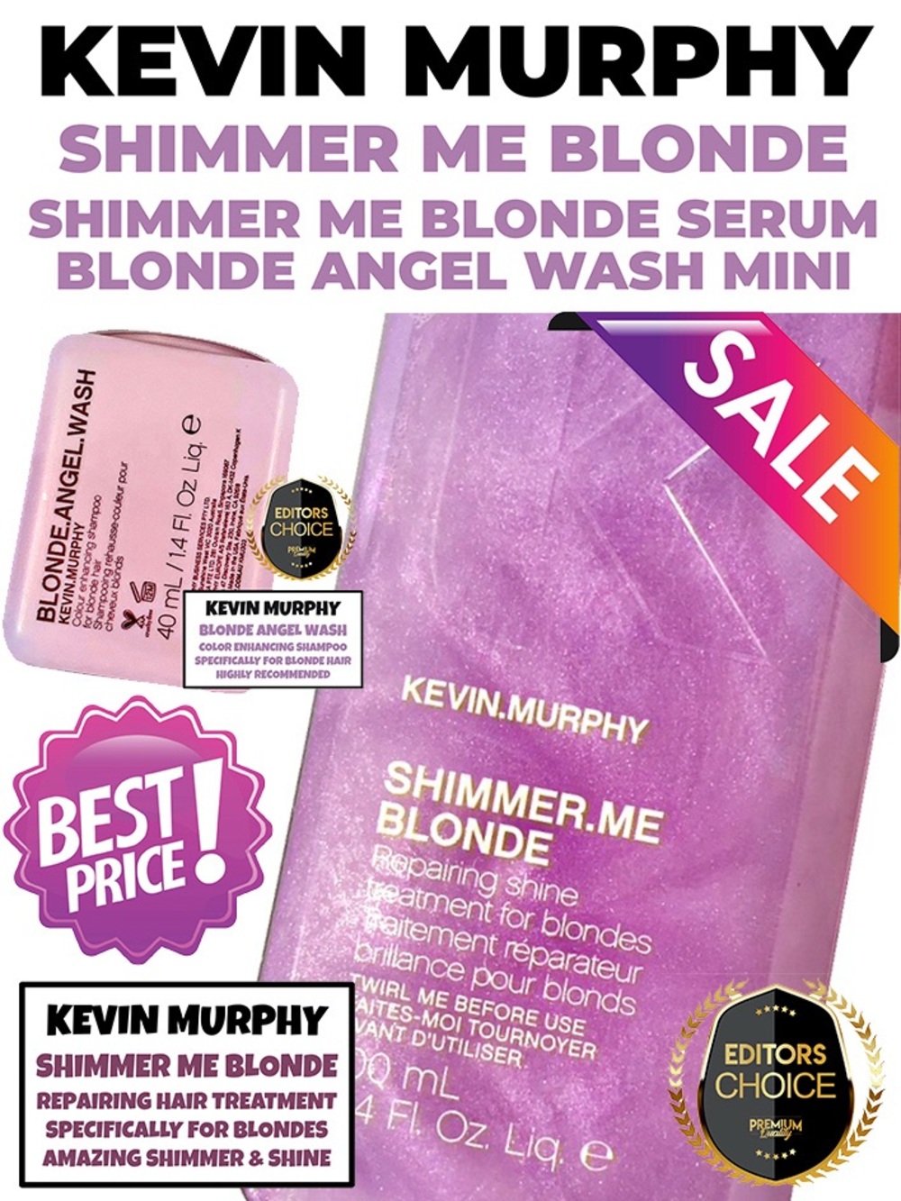 BRAND NEW!! KEVIN MURPHY Shimmer Me Blonde Repairing Mist With Shimmer Shine